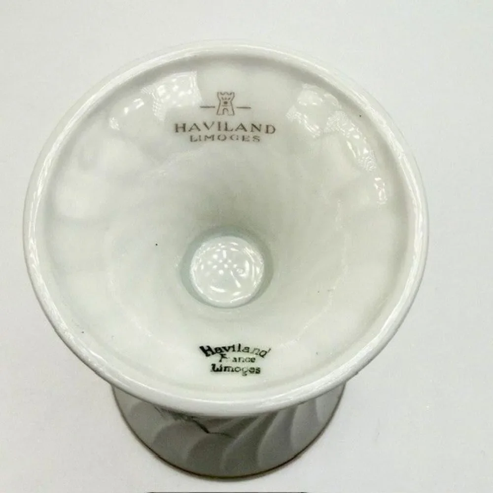 Haviland Limoges France Mazagran Cocktail Goblet Bergere Blue Floral Vase